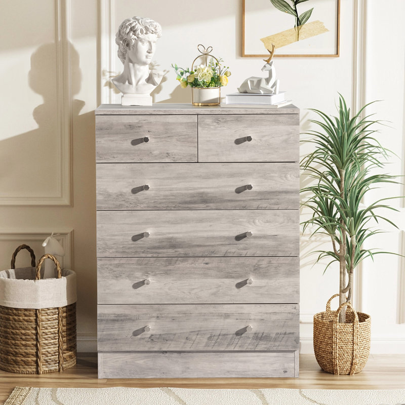 Imogen 6 Drawer Storage Cabinet Wade Logan Color Gray